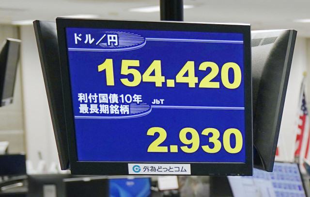 一時154円台 約半年ぶり円高水準