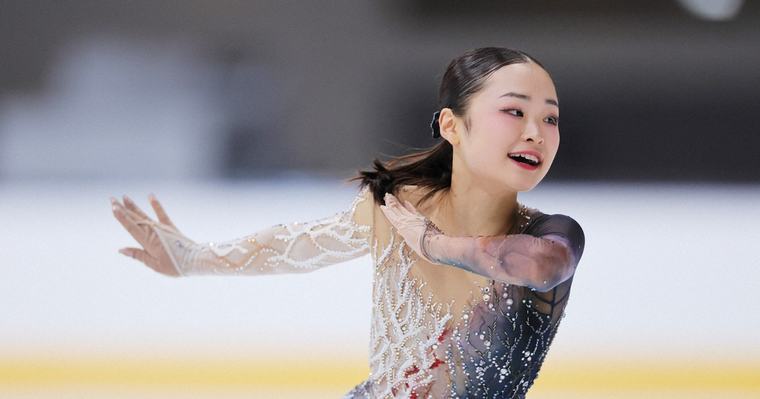 リンクサイド:島田麻央が2位発進「ジュニアの時より大丈夫」 木下杯